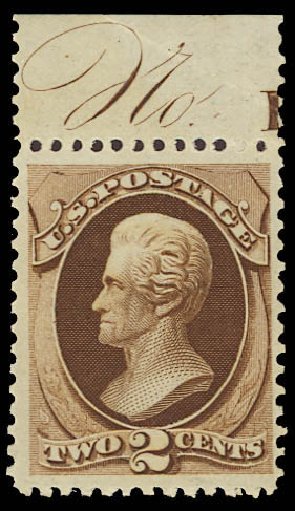US Stamps Prices Scott Catalog # 157 - 1873 2c Jackson Continental. Daniel Kelleher Auctions, Jun 2012, Sale 630, Lot 1384