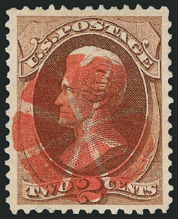US Stamps Value Scott # 157: 2c 1873 Jackson Continental. Robert Siegel Auction Galleries, Dec 2013, Sale 1062, Lot 384