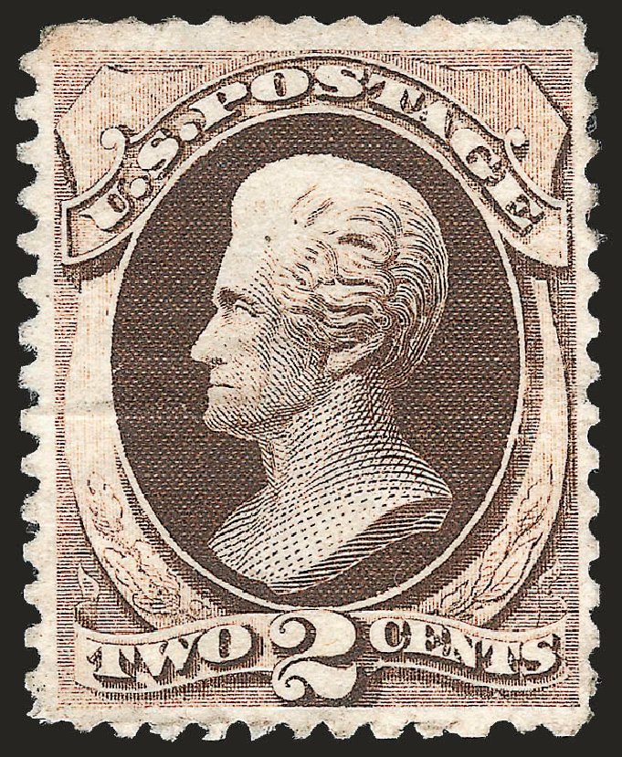 US Stamps Values Scott Catalog #157 - 2c 1873 Jackson Continental. Robert Siegel Auction Galleries, Jun 2010, Sale 992, Lot 2234