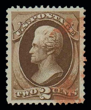 Value of US Stamp Scott Catalogue # 157 - 1873 2c Jackson Continental. Matthew Bennett International, Dec 2007, Sale 323, Lot 385