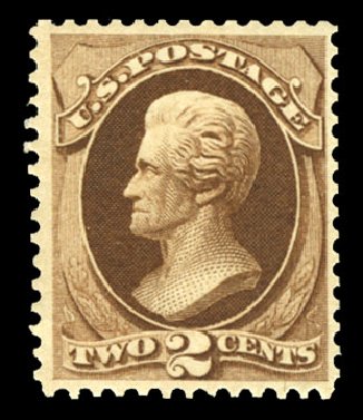 Value of US Stamp Scott Catalogue # 157 - 2c 1873 Jackson Continental. Cherrystone Auctions, Jul 2013, Sale 201307, Lot 45