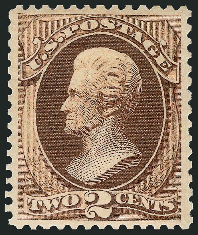 US Stamp Values Scott Cat. 157: 1873 2c Jackson Continental. Robert Siegel Auction Galleries, May 2013, Sale 1044, Lot 143