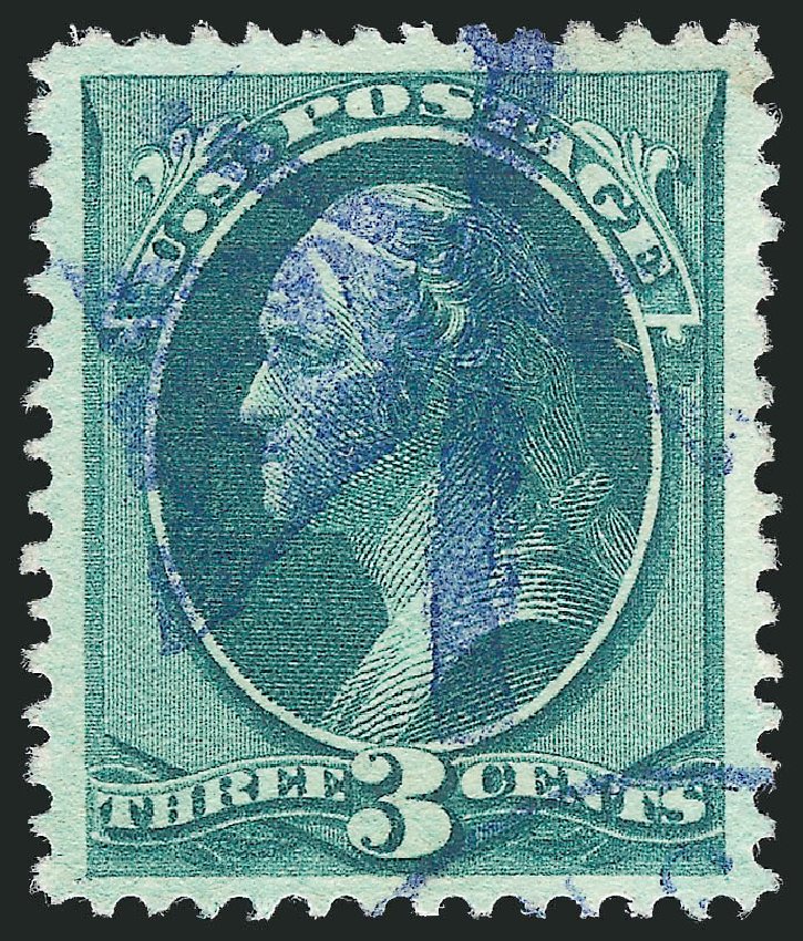 US Stamp Value Scott Cat. 158: 3c 1873 Washington Continental. Robert Siegel Auction Galleries, Oct 2012, Sale 1032, Lot 3257
