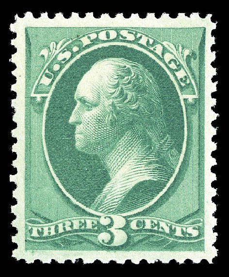 Value of US Stamps Scott 158 - 1873 3c Washington Continental. Matthew Bennett International, Sep 2012, Sale 345, Lot 198