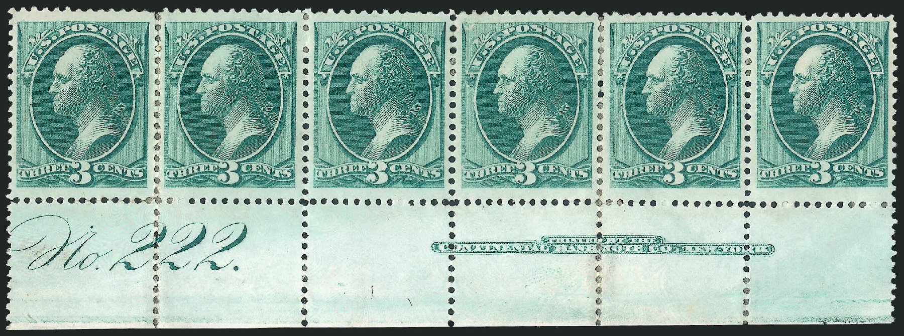 US Stamps Prices Scott Catalog 158 - 1873 3c Washington Continental. Robert Siegel Auction Galleries, Mar 2012, Sale 1021, Lot 378