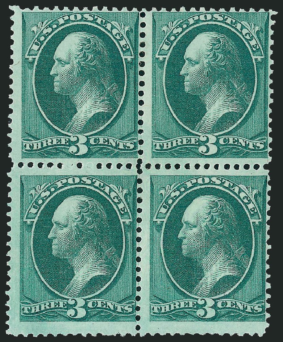 Price of US Stamps Scott Catalogue #158 - 3c 1873 Washington Continental. Robert Siegel Auction Galleries, Feb 2010, Sale 983, Lot 108