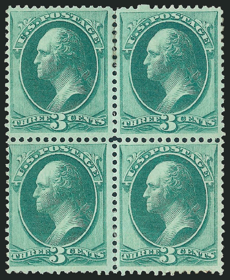 Price of US Stamps Scott Cat. # 158: 1873 3c Washington Continental. Robert Siegel Auction Galleries, Mar 2012, Sale 1021, Lot 379