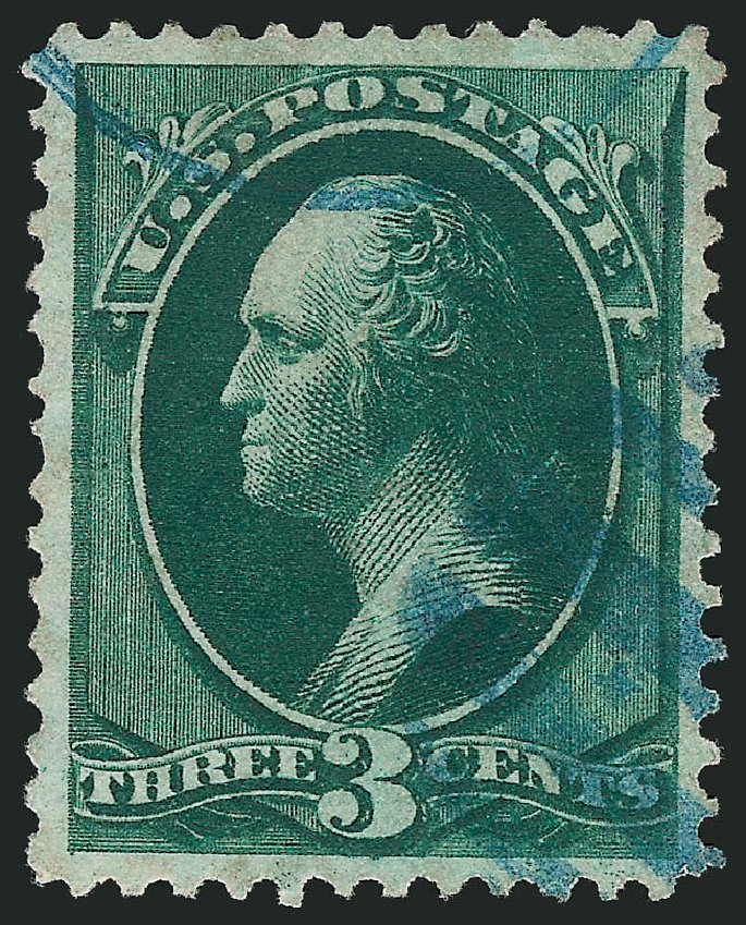 US Stamps Value Scott Catalogue # 158 - 3c 1873 Washington Continental. Robert Siegel Auction Galleries, Mar 2012, Sale 1019, Lot 511