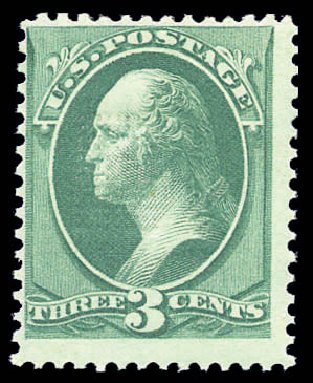 US Stamp Prices Scott Cat. 158 - 1873 3c Washington Continental. Matthew Bennett International, Sep 2010, Sale 333, Lot 3564