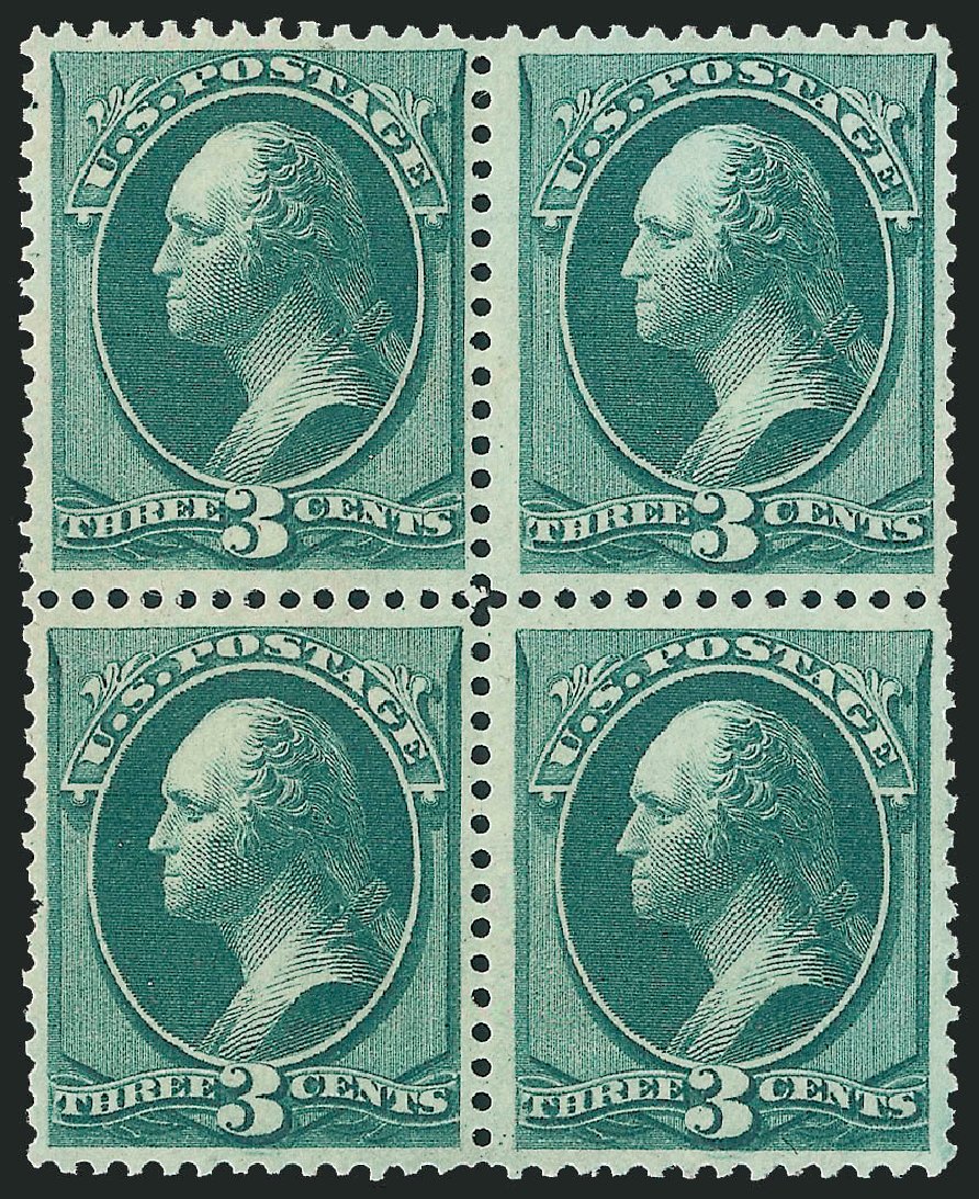 US Stamps Price Scott Cat. 158 - 3c 1873 Washington Continental. Robert Siegel Auction Galleries, Sep 2009, Sale 976, Lot 1584
