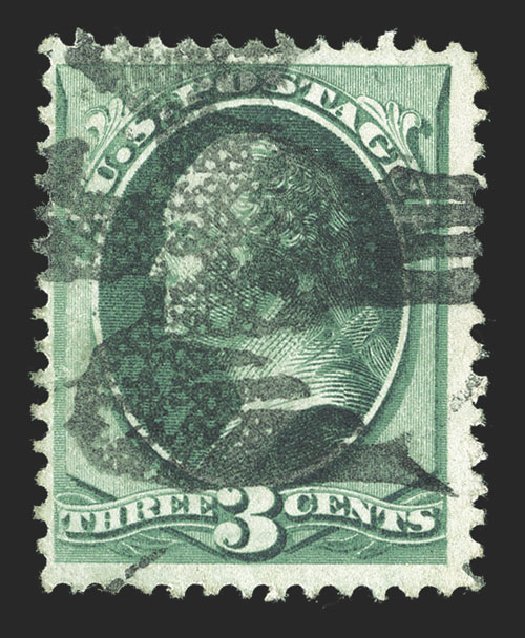 US Stamps Prices Scott Cat. # 158: 3c 1873 Washington Continental. Spink Shreves Galleries, Jul 2012, Sale 140, Lot 155