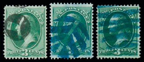 Value of US Stamps Scott Catalogue # 158 - 3c 1873 Washington Continental. Matthew Bennett International, Dec 2007, Sale 323, Lot 392