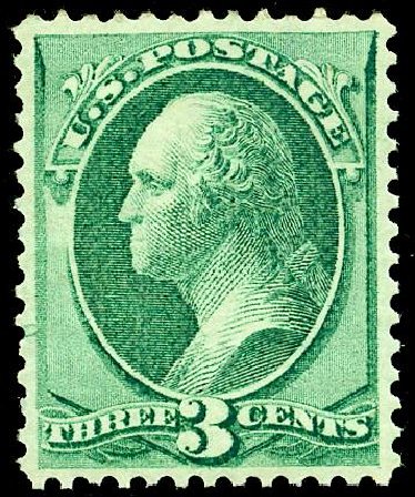 Values of US Stamp Scott Catalogue 158 - 3c 1873 Washington Continental. Matthew Bennett International, May 2008, Sale 327, Lot 162
