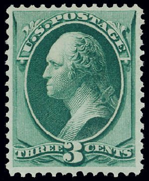 US Stamp Prices Scott Catalogue # 158: 3c 1873 Washington Continental. Matthew Bennett International, Jun 2008, Sale 328, Lot 682