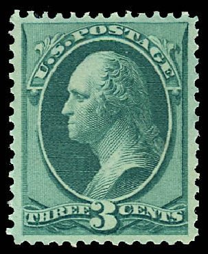 Costs of US Stamps Scott Catalogue 158: 3c 1873 Washington Continental. Daniel Kelleher Auctions, Dec 2012, Sale 633, Lot 422