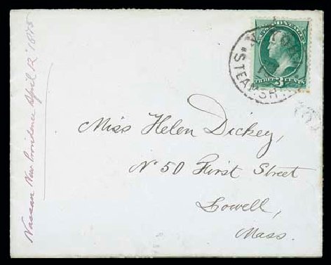 Value of US Stamps Scott Catalog 158 - 3c 1873 Washington Continental. Matthew Bennett International, Dec 2007, Sale 323, Lot 393