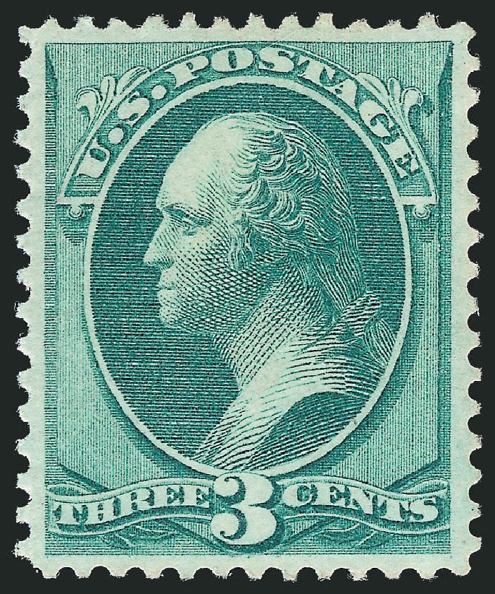 US Stamp Values Scott Cat. #158: 3c 1873 Washington Continental. Robert Siegel Auction Galleries, Oct 2010, Sale 997, Lot 5573