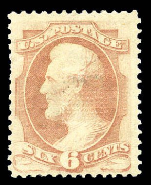 US Stamps Prices Scott Catalog #159: 1873 6c Lincoln Continental. Matthew Bennett International, Sep 2010, Sale 333, Lot 3567