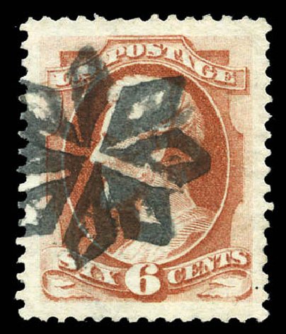 US Stamp Value Scott Catalogue #159 - 1873 6c Lincoln Continental. Matthew Bennett International, Mar 2011, Sale 335, Lot 98