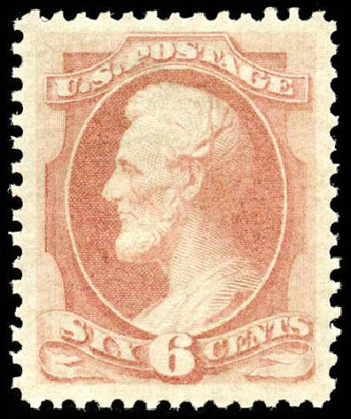 Price of US Stamp Scott Cat. #159 - 1873 6c Lincoln Continental. Matthew Bennett International, Apr 2008, Sale 326, Lot 159