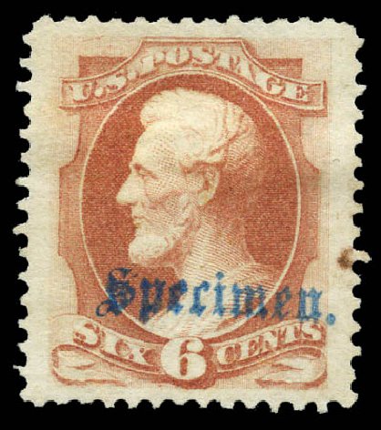 US Stamp Prices Scott 159: 1873 6c Lincoln Continental. Matthew Bennett International, Mar 2011, Sale 335, Lot 59