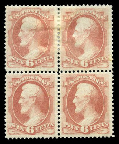 Value of US Stamps Scott Catalogue 159: 1873 6c Lincoln Continental. Matthew Bennett International, Mar 2011, Sale 335, Lot 70
