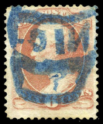 Values of US Stamp Scott Catalog 159: 6c 1873 Lincoln Continental. Matthew Bennett International, Mar 2011, Sale 335, Lot 90