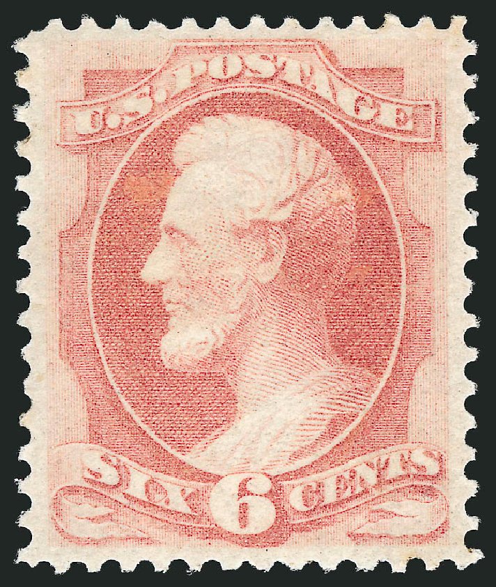 US Stamp Prices Scott #159 - 6c 1873 Lincoln Continental. Robert Siegel Auction Galleries, Dec 2009, Sale 982, Lot 5460