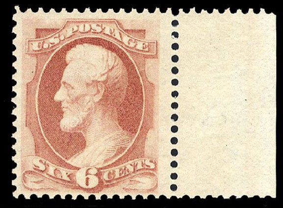 US Stamps Prices Scott Cat. #159: 6c 1873 Lincoln Continental. Cherrystone Auctions, Jan 2008, Sale 200801, Lot 1131