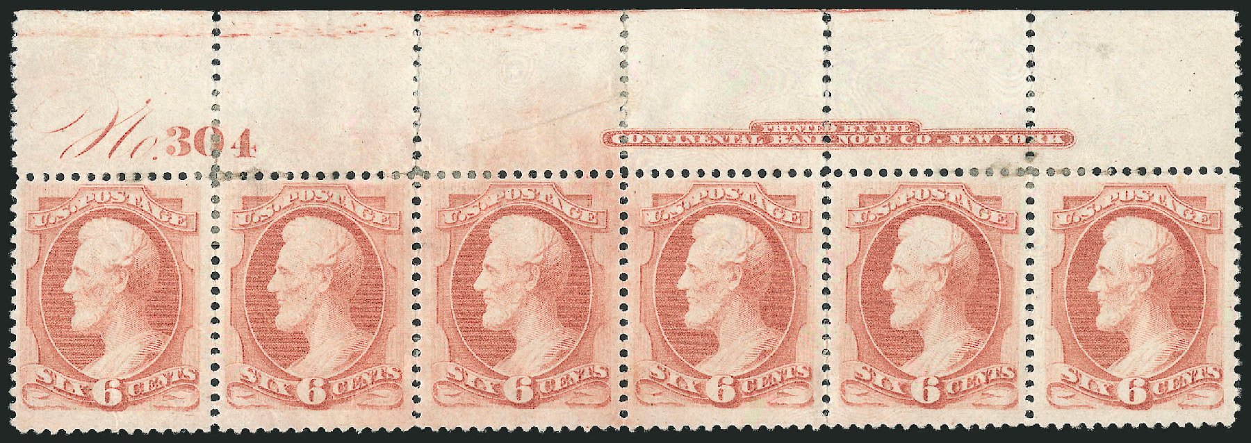 Cost of US Stamp Scott Catalog 159 - 1873 6c Lincoln Continental. Robert Siegel Auction Galleries, Mar 2012, Sale 1021, Lot 381