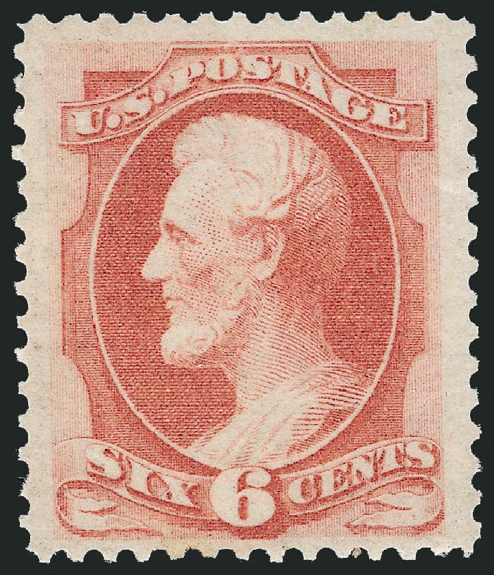 Values of US Stamp Scott Catalogue 159 - 6c 1873 Lincoln Continental. Robert Siegel Auction Galleries, Nov 2013, Sale 1061, Lot 3601