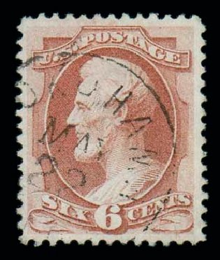 Cost of US Stamps Scott Catalogue 159 - 1873 6c Lincoln Continental. Matthew Bennett International, Dec 2007, Sale 323, Lot 394