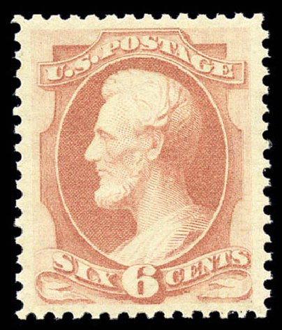 Values of US Stamps Scott Cat. 159: 1873 6c Lincoln Continental. Matthew Bennett International, Sep 2010, Sale 331, Lot 522