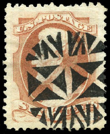 US Stamp Price Scott #159 - 1873 6c Lincoln Continental. Matthew Bennett International, Mar 2011, Sale 335, Lot 92