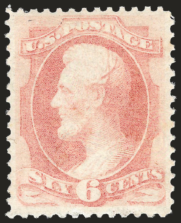 Value of US Stamp Scott Catalog # 159 - 6c 1873 Lincoln Continental. Robert Siegel Auction Galleries, Apr 2009, Sale 972, Lot 3162