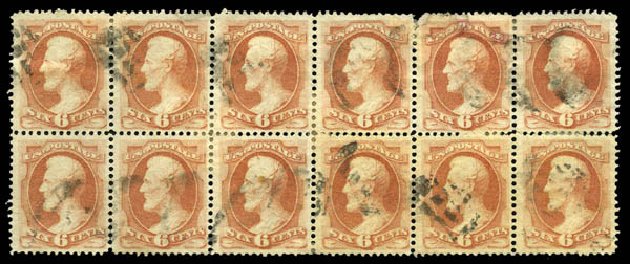 Costs of US Stamp Scott Catalogue # 159: 6c 1873 Lincoln Continental. Matthew Bennett International, Mar 2011, Sale 335, Lot 73
