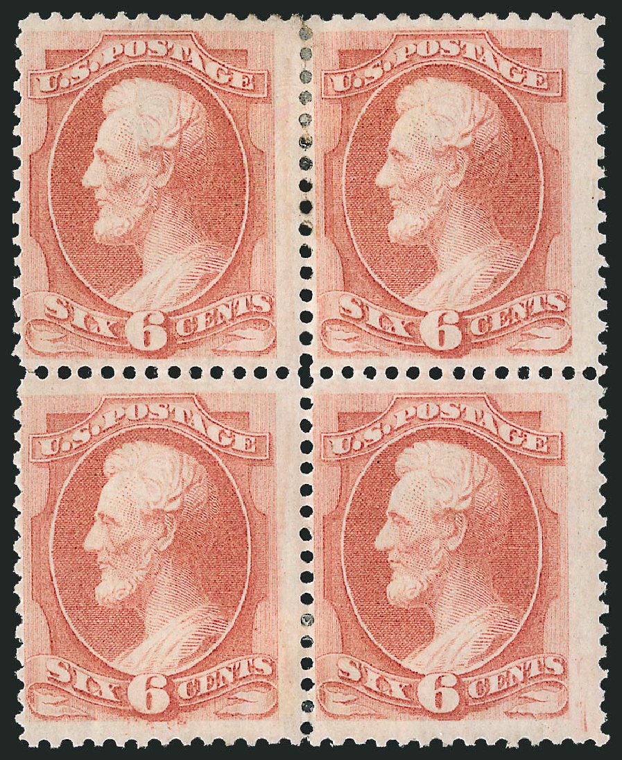 US Stamp Prices Scott # 159: 1873 6c Lincoln Continental. Robert Siegel Auction Galleries, Mar 2012, Sale 1021, Lot 383
