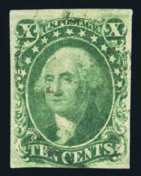 Value of US Stamps Scott 16: 10c 1855 Washington. Harmer-Schau Auction Galleries, Aug 2014, Sale 102, Lot 1657