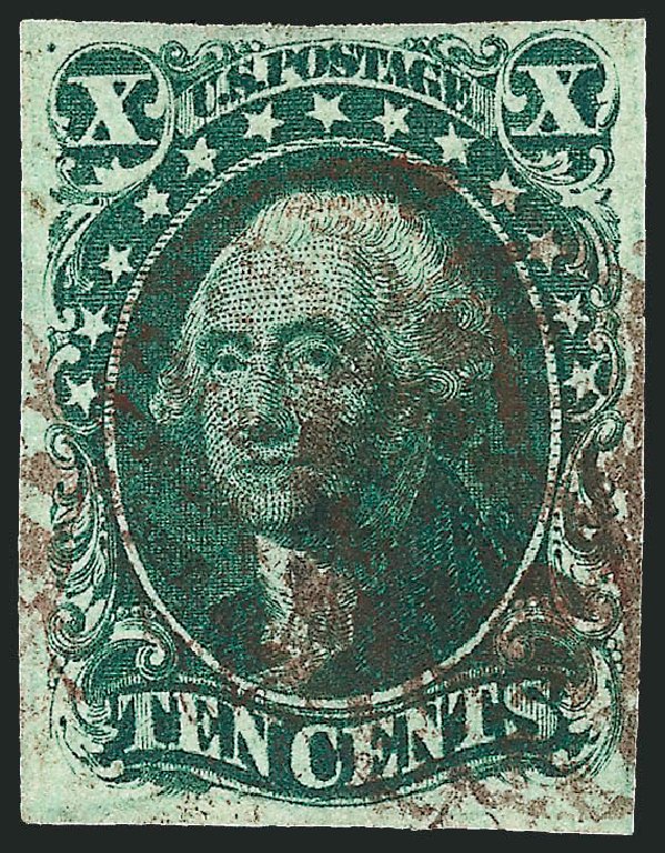 US Stamps Value Scott # 16 - 1855 10c Washington. Robert Siegel Auction Galleries, Oct 2008, Sale 963, Lot 267