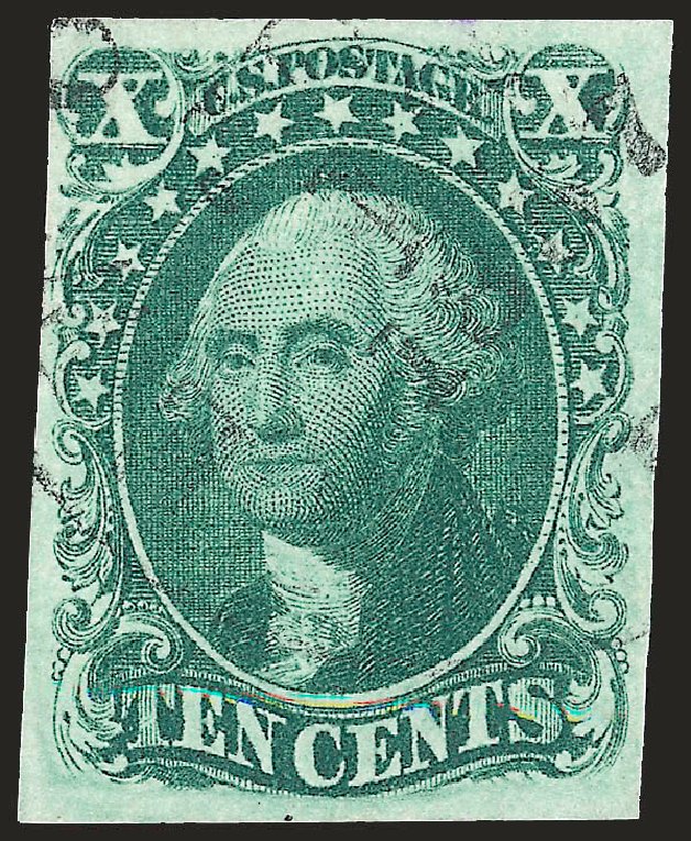 US Stamps Values Scott Catalog # 16 - 1855 10c Washington. Robert Siegel Auction Galleries, Sep 2009, Sale 976, Lot 1187