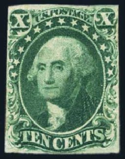 US Stamps Value Scott Cat. #16: 1855 10c Washington. Harmer-Schau Auction Galleries, Aug 2014, Sale 102, Lot 1658