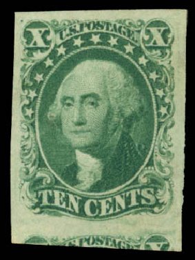 Values of US Stamp Scott Catalogue # 16 - 10c 1855 Washington. Daniel Kelleher Auctions, Dec 2014, Sale 661, Lot 38