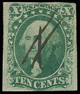 US Stamps Prices Scott Cat. #16 - 10c 1855 Washington. H.R. Harmer, Jun 2013, Sale 3003, Lot 1050