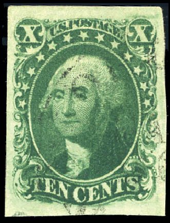 US Stamps Value Scott Catalog #16 - 1855 10c Washington. Matthew Bennett International, Sep 2011, Sale 338, Lot 1691