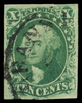 Costs of US Stamp Scott Cat. #16: 10c 1855 Washington. Daniel Kelleher Auctions, Sep 2014, Sale 655, Lot 161