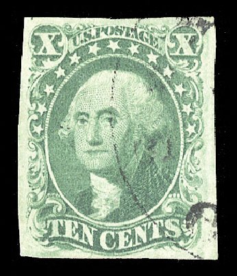 Cost of US Stamp Scott Catalog 16: 1855 10c Washington. Cherrystone Auctions, Oct 2012, Sale 201210, Lot 22