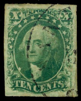 Costs of US Stamps Scott #16 - 1855 10c Washington. Daniel Kelleher Auctions, Oct 2014, Sale 660, Lot 2043