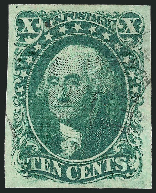 US Stamps Values Scott 16: 1855 10c Washington. Robert Siegel Auction Galleries, Mar 2012, Sale 1021, Lot 143