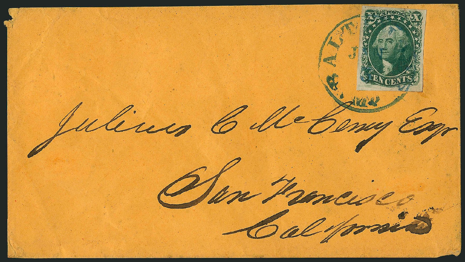 US Stamp Value Scott Catalog #16 - 1855 10c Washington. Robert Siegel Auction Galleries, Sep 2010, Sale 993, Lot 303