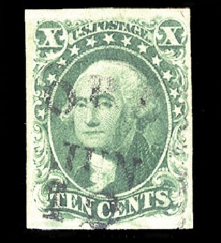 Prices of US Stamps Scott Catalog 16: 1855 10c Washington. Cherrystone Auctions, Jul 2010, Sale 201007, Lot 6